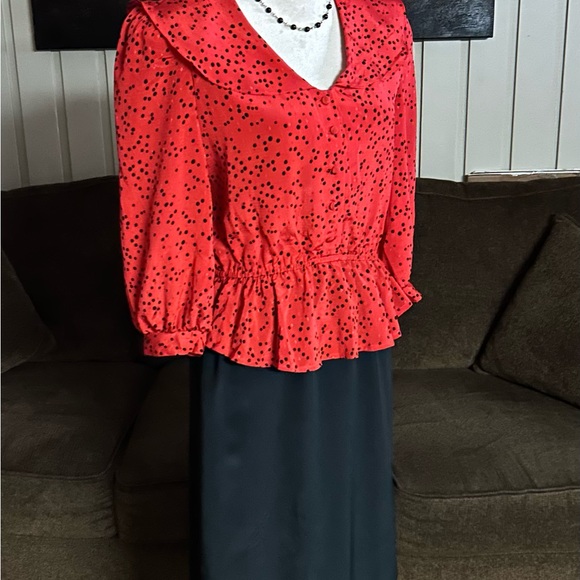 Candace by Ingrid •Vintage • Size 7/8 • Red/ Black • Polka Dot • Dress - Picture 6 of 11